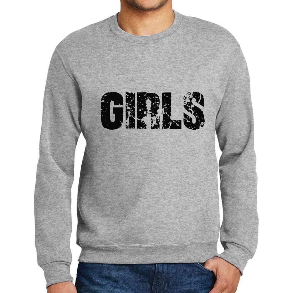 Ultrabasic Homme Imprimé Graphique Sweat-Shirt Popular Words Girls Gris Chiné