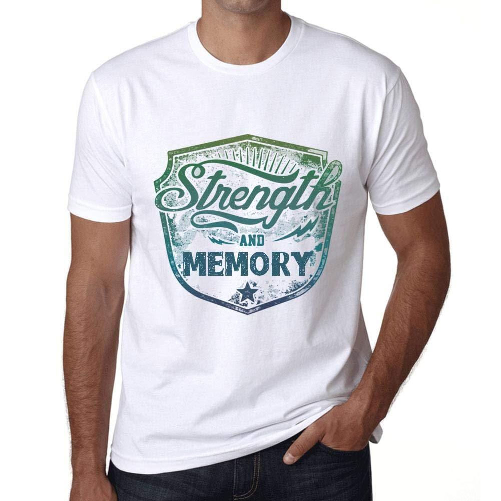 Homme T-Shirt Graphique Imprimé Vintage Tee Strength and Memory Blanc