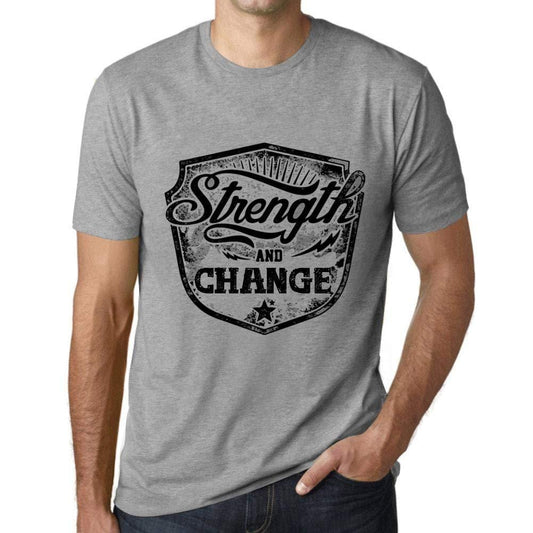 Homme T-Shirt Graphique Imprimé Vintage Tee Strength and Change Gris Chiné