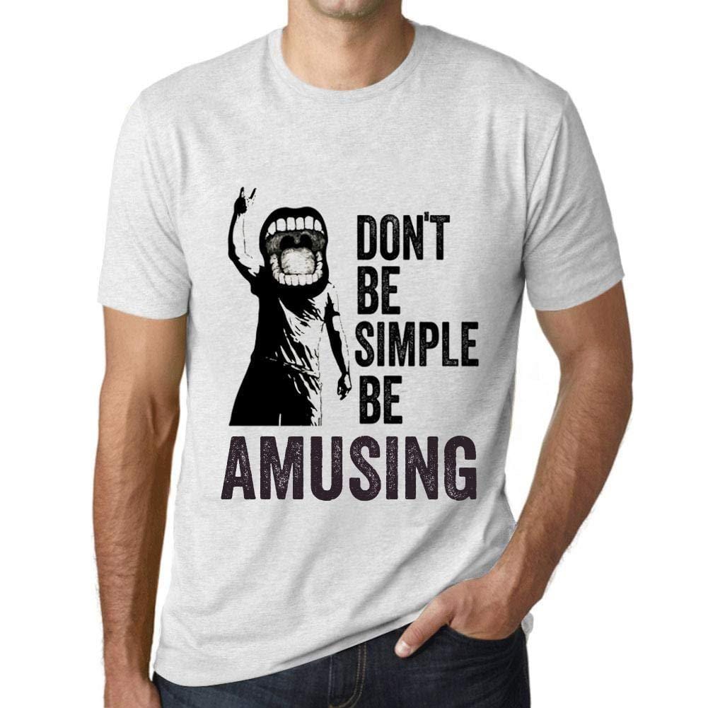 Ultrabasic Homme T-Shirt Graphique Don't Be Simple Be Amusing Blanc Chiné