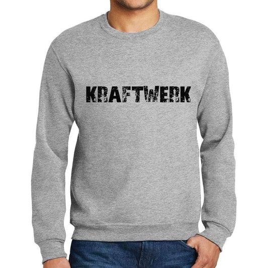 Ultrabasic Homme Imprimé Graphique Sweat-Shirt Popular Words Kraftwerk Gris Chiné