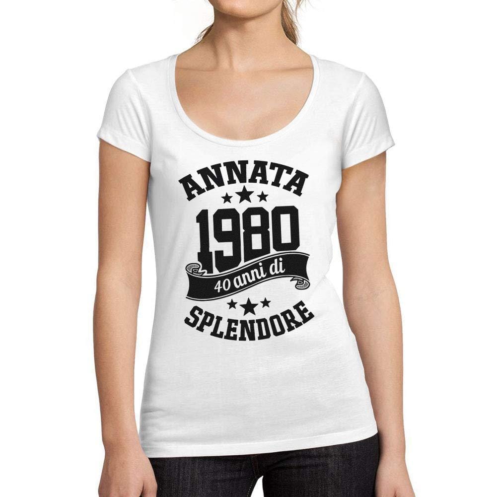 Ultrabasic® Tee-Shirt Femme col Rond Décolleté Annata Fatto nel 1980, 40 Anni di Splendore Anniversaire Cadeau