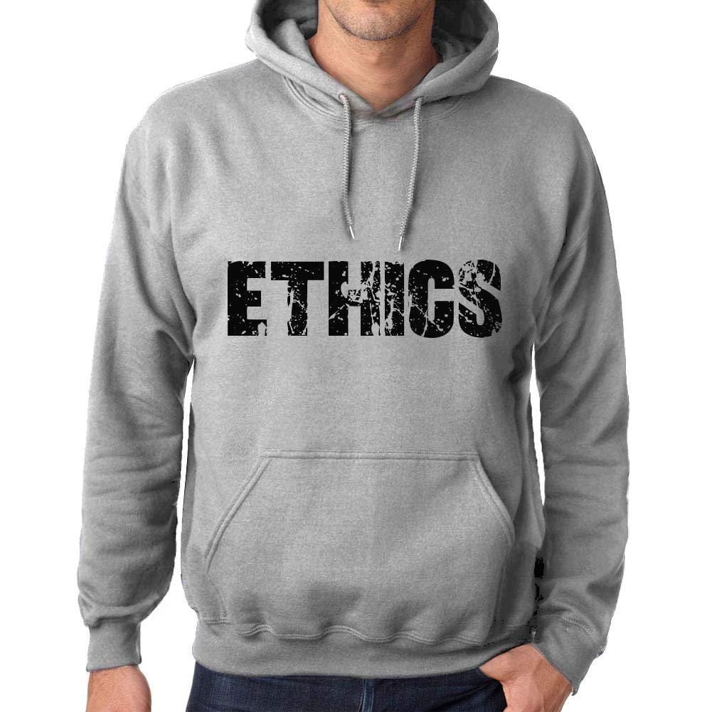 Ultrabasic Homme Femme Unisex Sweat à Capuche Hoodie Popular Words Ethics Gris Chiné