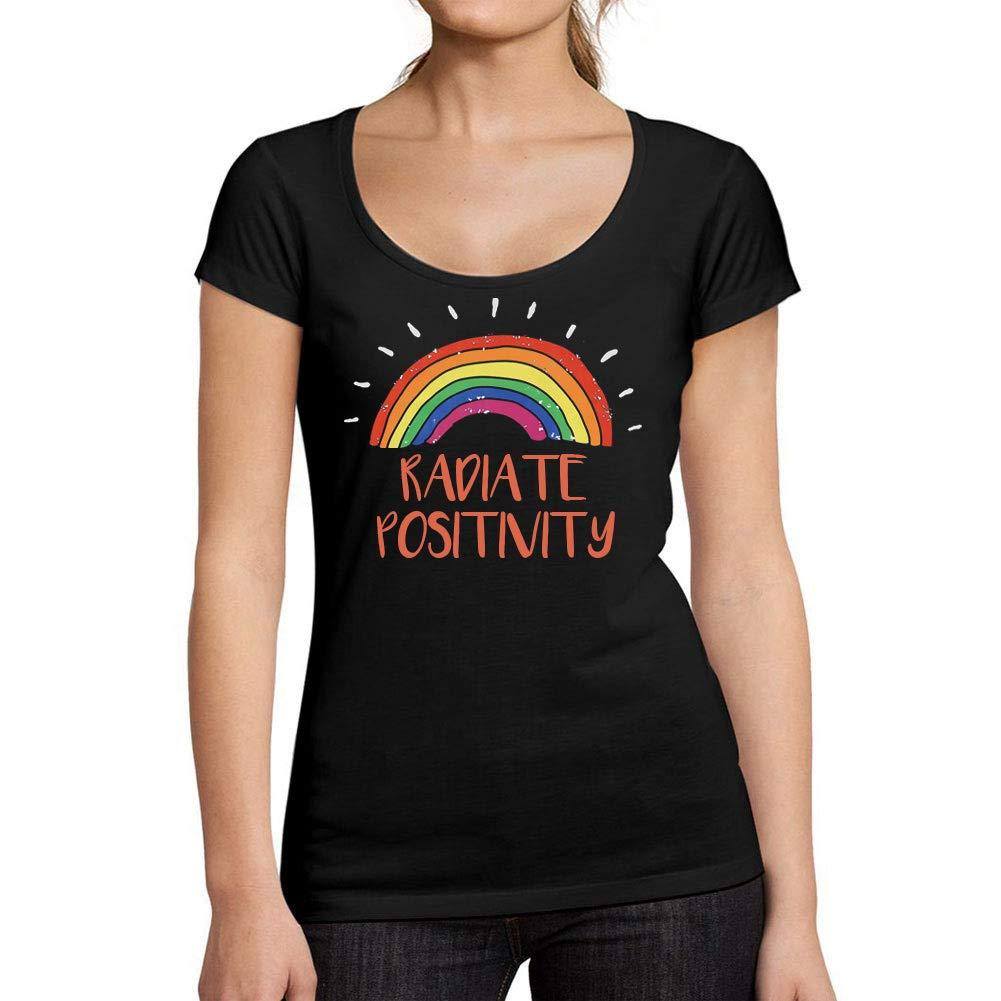 Ultrabasic® Tee-Shirt Femme col Rond Décolleté Radiate Positivity Rainbow Ancien Tee Anniversaire Cadeau Idée