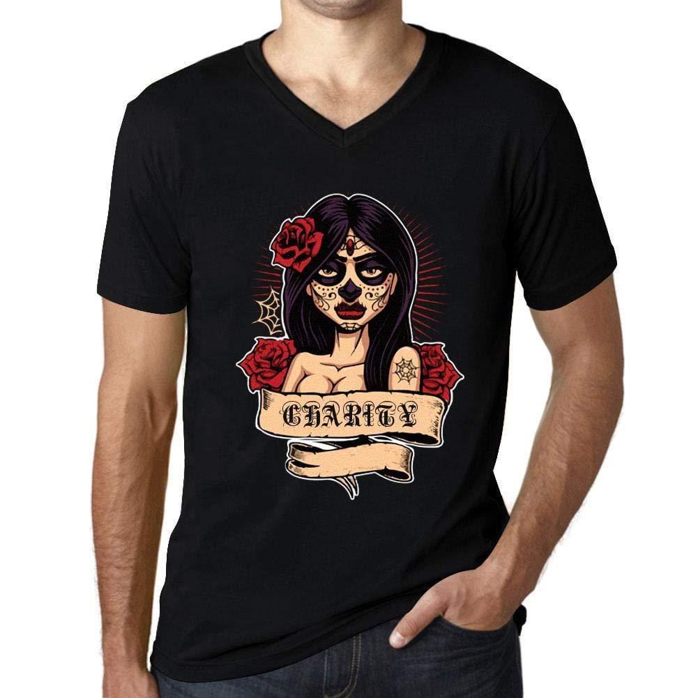 Ultrabasic - Homme Graphique Col V Tee Shirt Women Flower Tattoo Charity