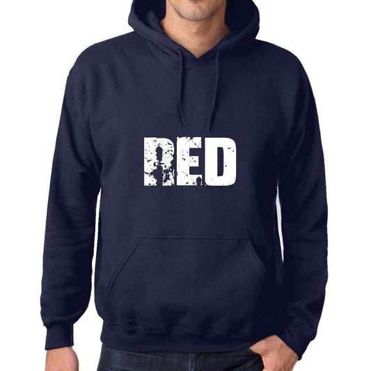 Ultrabasic Homme Femme Unisex Sweat à Capuche Hoodie Popular Words Red French Marine