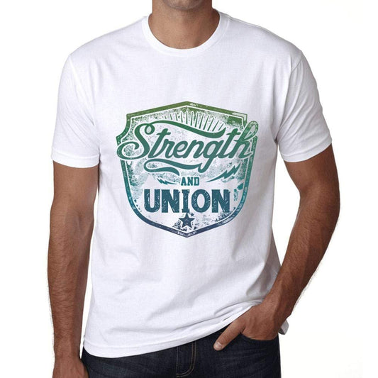 Homme T-Shirt Graphique Imprimé Vintage Tee Strength and Union Blanc