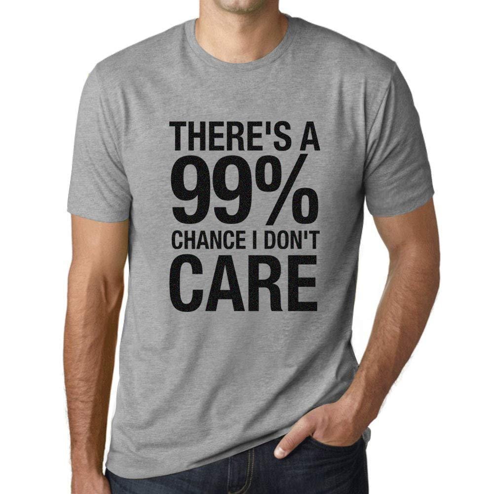 Ultrabasic Homme T-Shirt Graphique There's a Chance I Don't Care Gris Chiné
