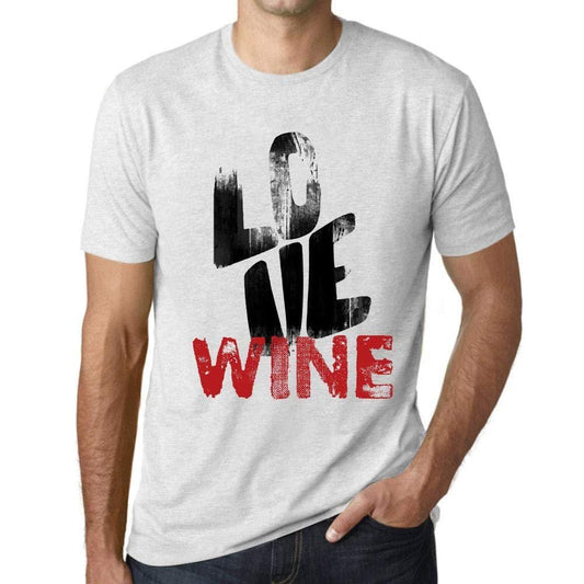 Ultrabasic - Homme T-Shirt Graphique Love Wine Blanc Chiné