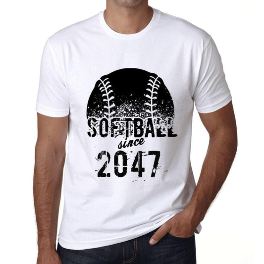 Men&rsquo;s Graphic T-Shirt Softball Since 2047 White - Ultrabasic