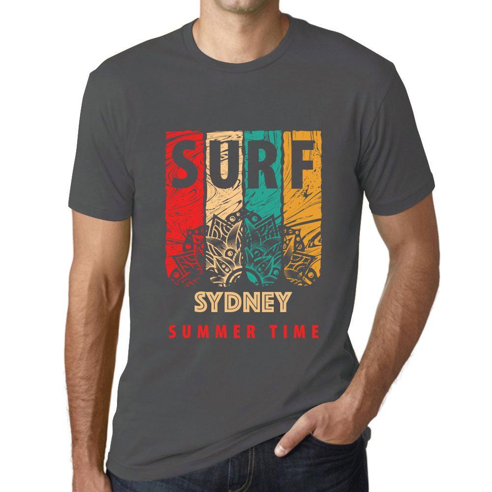 Men&rsquo;s Graphic T-Shirt Surf Summer Time SYDNEY Mouse Grey - Ultrabasic