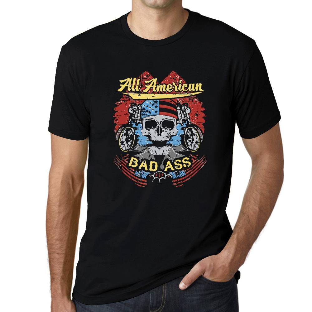 ULTRABASIC Graphic Men's T-Shirt - All American Bad Ass - Ghost Rider Skull Shirt  skulls ahirt clothes style tee shirts black printed tshirt womens hoodies badass funny gym punisher texas novelty vintage unique ghost humor gift saying quote halloween thanksgiving brutal death metal goonies love christian camisetas valentine death