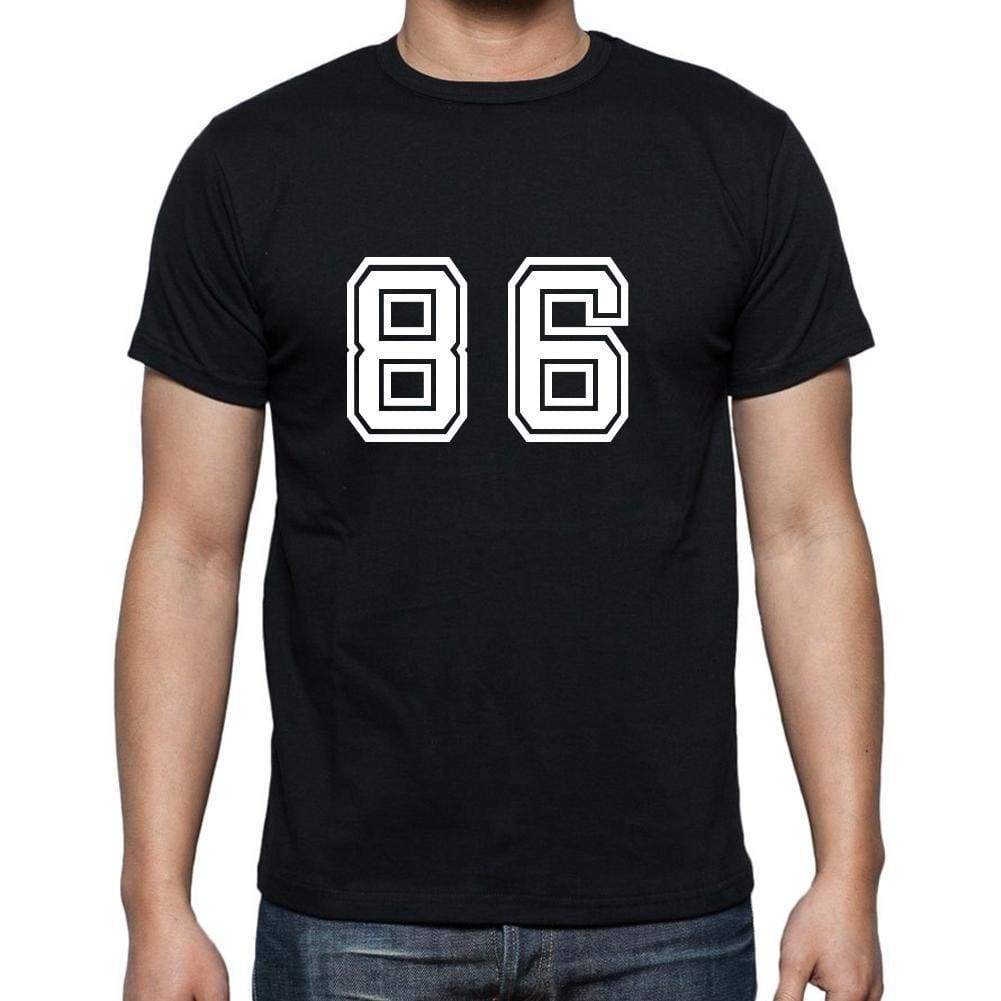 86 Numbers Black <span>Men's</span> <span><span>Short Sleeve</span></span> <span>Round Neck</span> T-shirt 00116 - ULTRABASIC