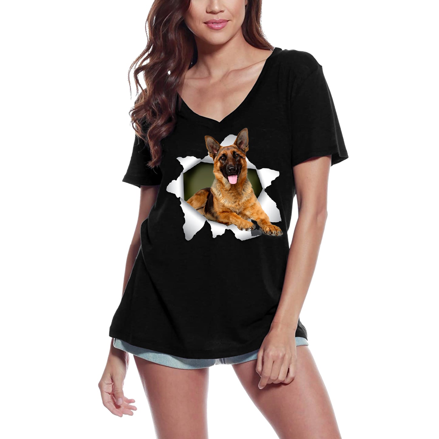 ULTRABASIC Graphic Women's T-Shirt German Shepherd - Cute Dog Shirt