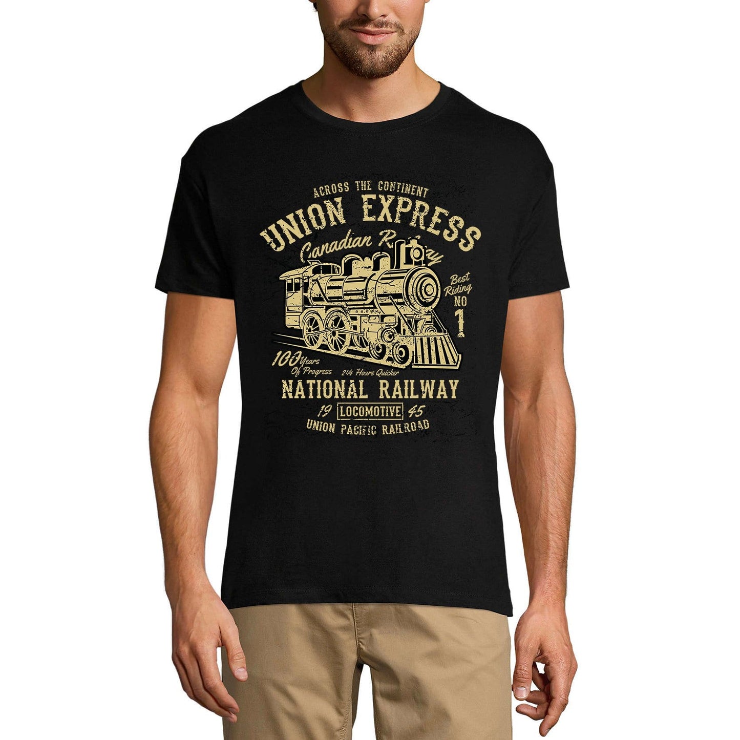 ULTRABASIC Men's Graphic T-Shirt Union Express - National Railway Locomotive 1945