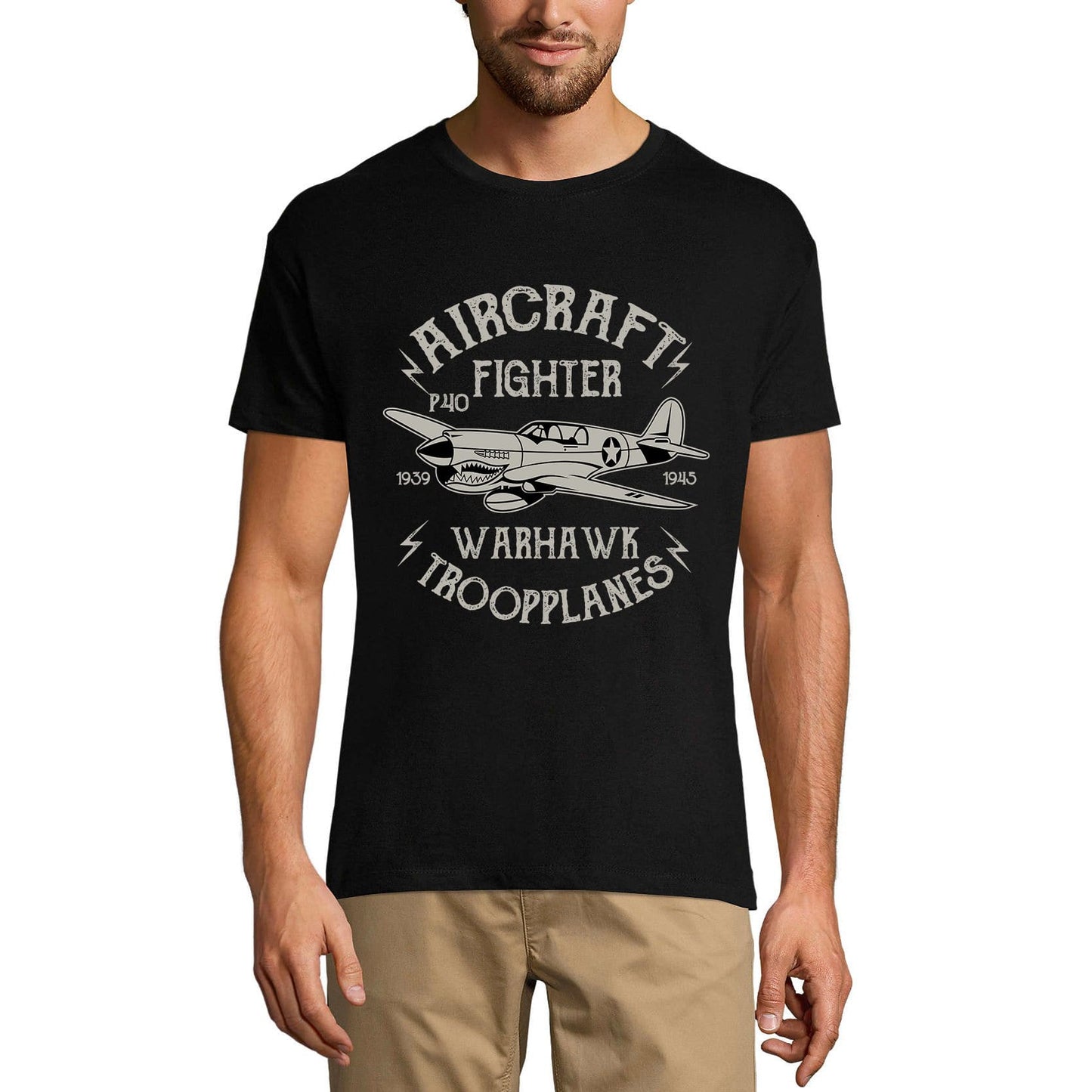 ULTRABASIC Men's Graphic T-Shirt Aircraft Fighter Warhawk - Patriotic Tee Shirt