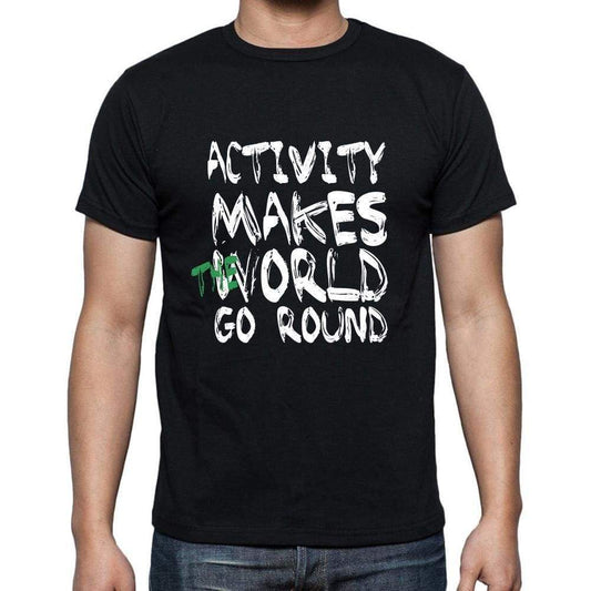 Activity World Goes Round Mens Short Sleeve Round Neck T-Shirt 00082 - Black / S - Casual