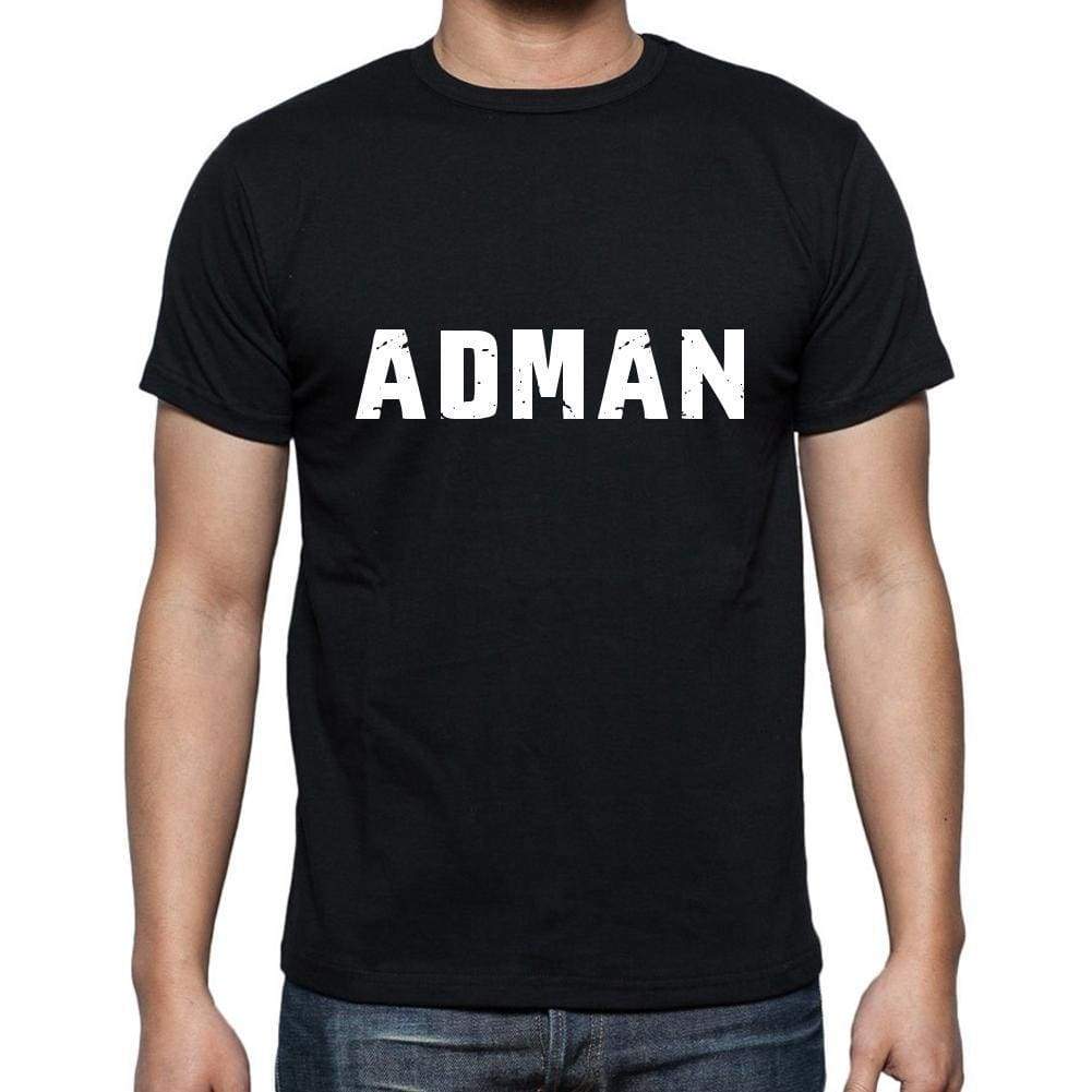 Adman Mens Short Sleeve Round Neck T-Shirt 5 Letters Black Word 00006 - Casual