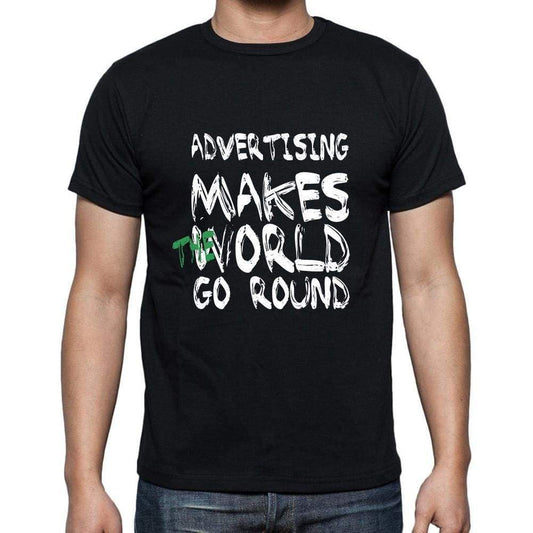 Advertising World Goes Round Mens Short Sleeve Round Neck T-Shirt 00082 - Black / S - Casual
