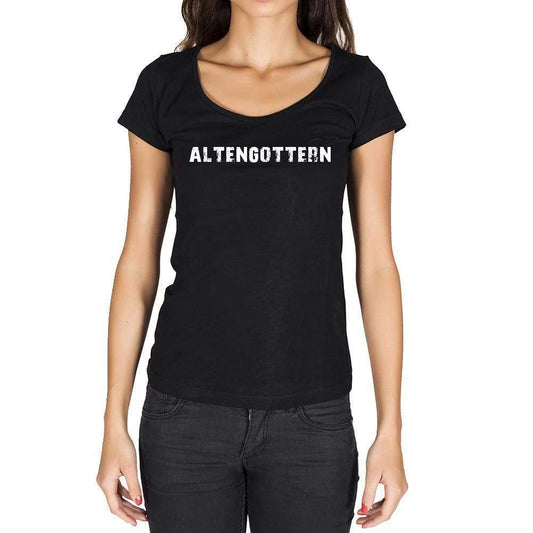 Altengottern German Cities Black Womens Short Sleeve Round Neck T-Shirt 00002 - Casual