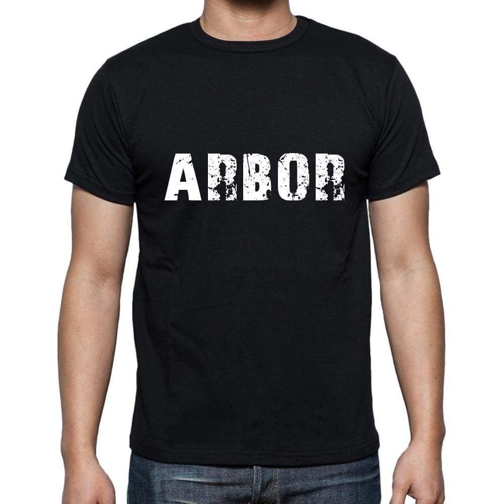 Arbor Mens Short Sleeve Round Neck T-Shirt 5 Letters Black Word 00006 - Casual