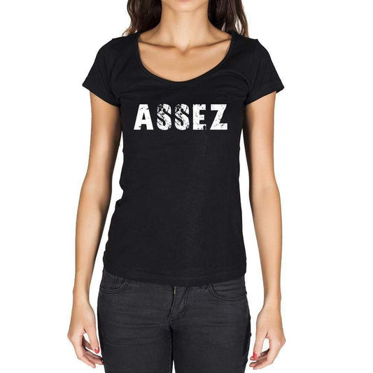 Assez French Dictionary Womens Short Sleeve Round Neck T-Shirt 00010 - Casual
