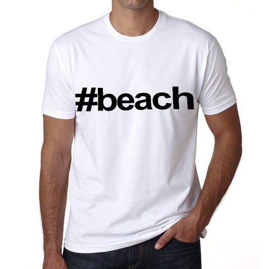 Beach Hashtag Mens Short Sleeve Round Neck T-Shirt 00076