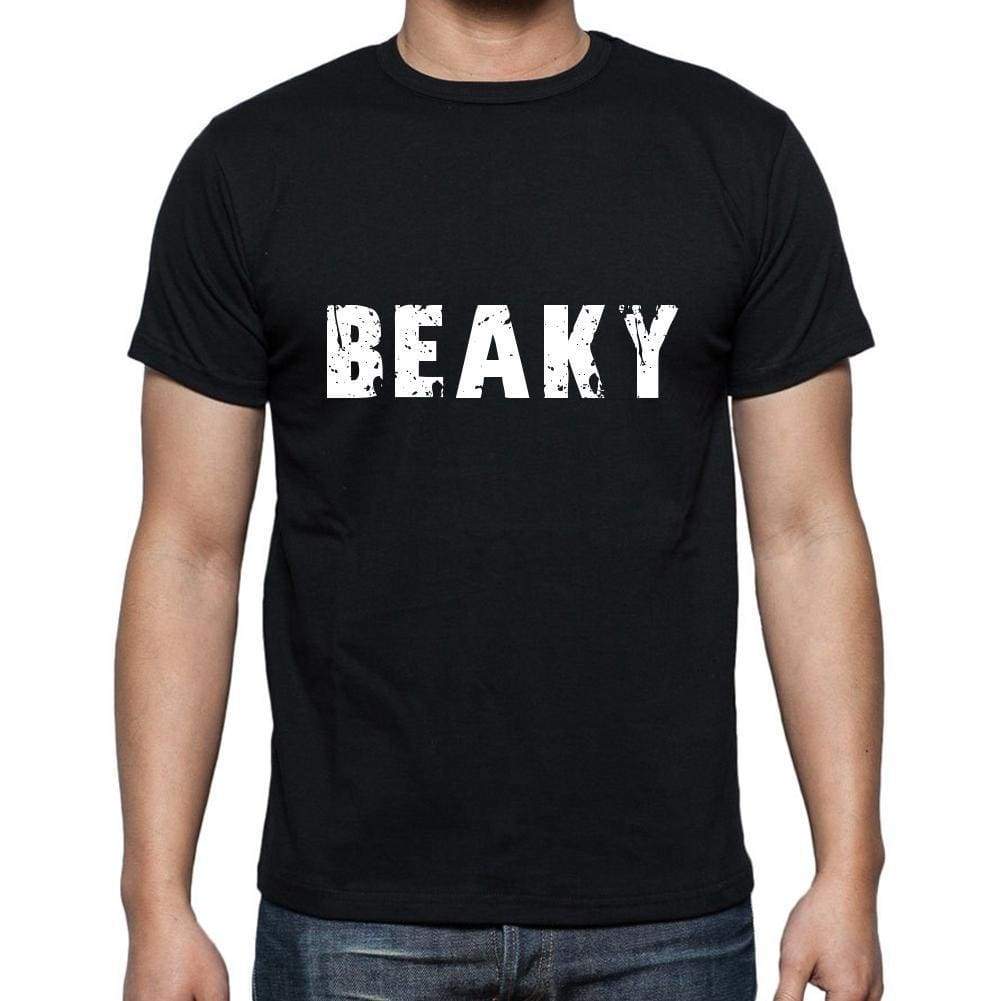 Beaky Mens Short Sleeve Round Neck T-Shirt 5 Letters Black Word 00006 - Casual