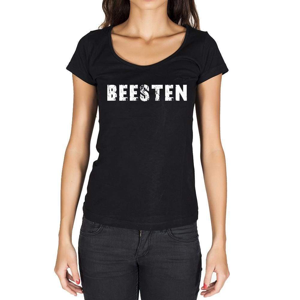 Beesten German Cities Black Womens Short Sleeve Round Neck T-Shirt 00002 - Casual