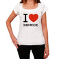 Berwick I Love Citys White Womens Short Sleeve Round Neck T-Shirt 00012 - White / Xs - Casual