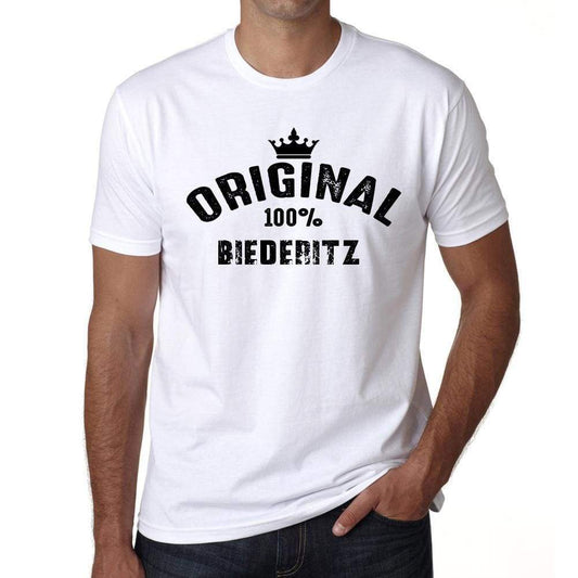 Biederitz 100% German City White Mens Short Sleeve Round Neck T-Shirt 00001 - Casual