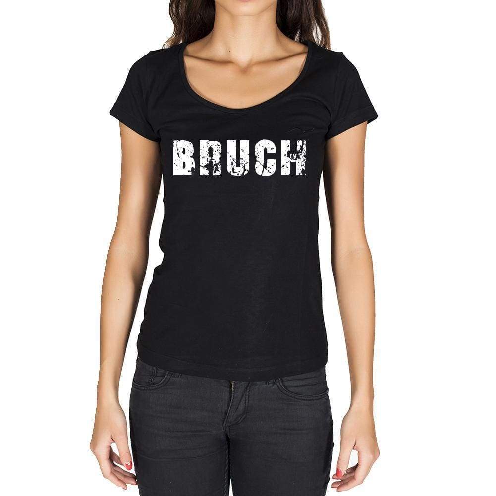 Bruch German Cities Black Womens Short Sleeve Round Neck T-Shirt 00002 - Casual