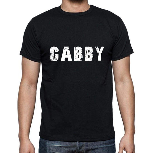 Cabby Mens Short Sleeve Round Neck T-Shirt 5 Letters Black Word 00006 - Casual