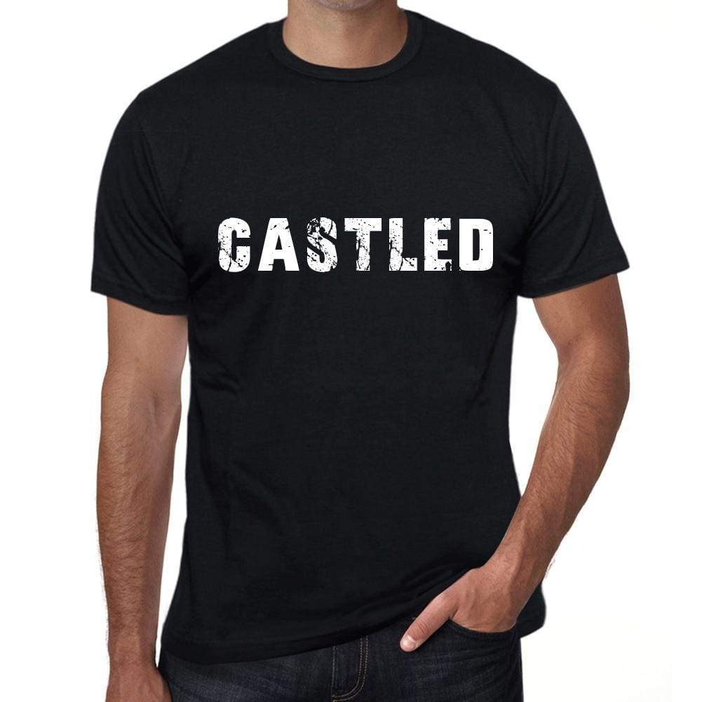 castled Mens Vintage T shirt Black Birthday Gift 00555 - ULTRABASIC