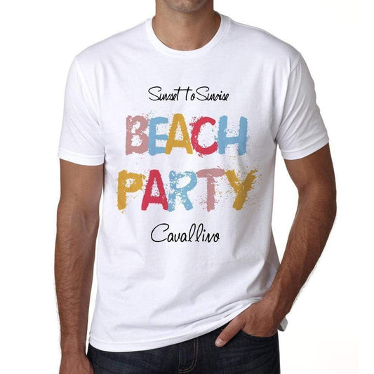 Cavallino Beach Party White Mens Short Sleeve Round Neck T-Shirt 00279 - White / S - Casual