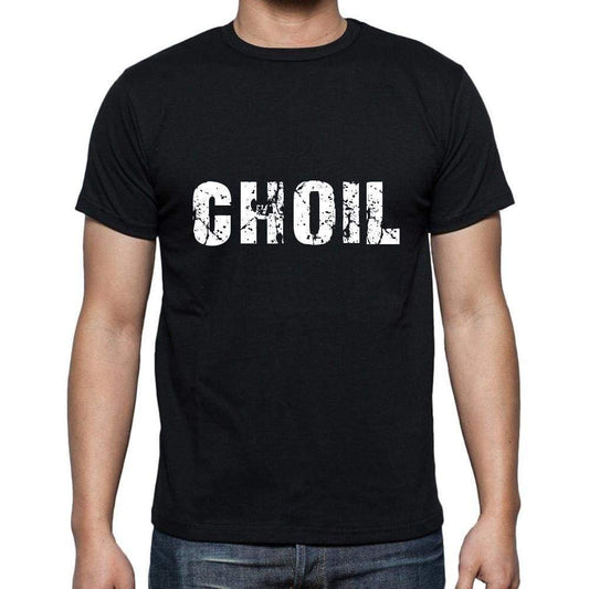 Choil Mens Short Sleeve Round Neck T-Shirt 5 Letters Black Word 00006 - Casual