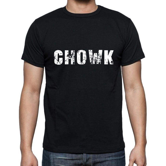 Chowk Mens Short Sleeve Round Neck T-Shirt 5 Letters Black Word 00006 - Casual