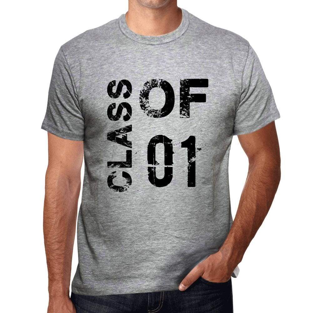 Class Of 01 Grunge Mens T-Shirt Grey Birthday Gift 00482 - Grey / S - Casual