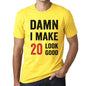 Damn I Make 20 Look Good Mens T-Shirt Yellow 20 Birthday Gift 00413 - Yellow / Xs - Casual