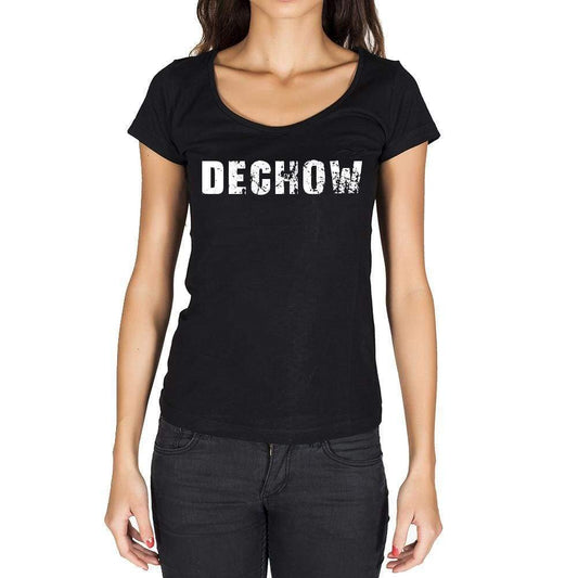 Dechow German Cities Black Womens Short Sleeve Round Neck T-Shirt 00002 - Casual