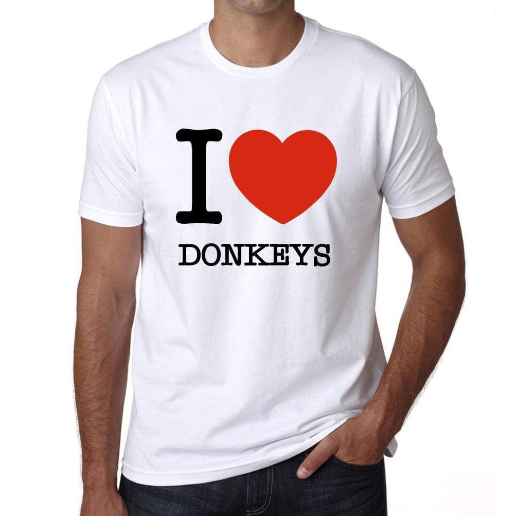 Donkeys Mens Short Sleeve Round Neck T-Shirt - White / S - Casual