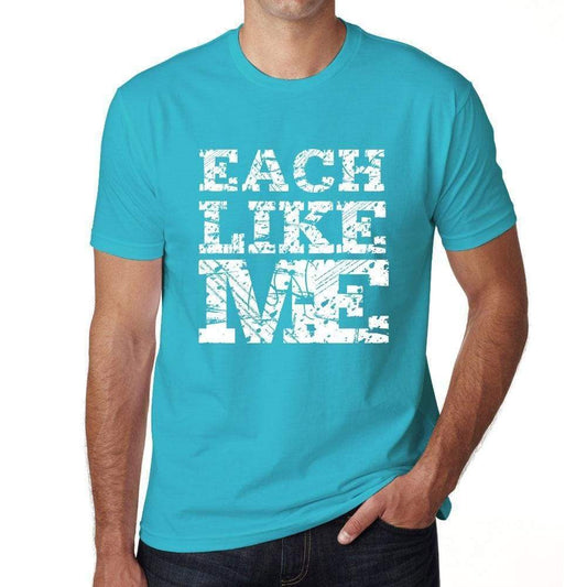 Each Like Me Blue Mens Short Sleeve Round Neck T-Shirt 00286 - Blue / S - Casual