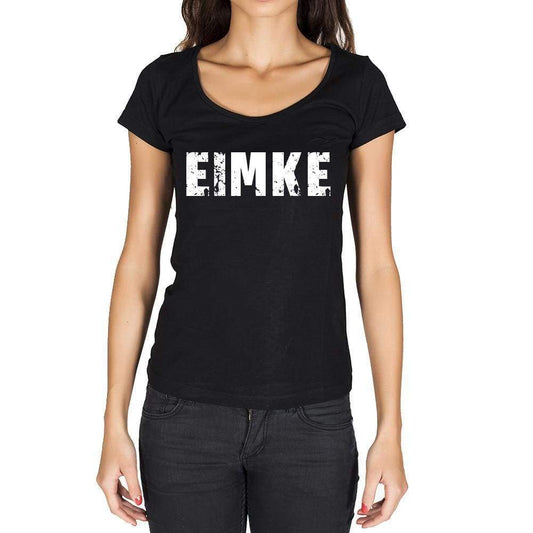 Eimke German Cities Black Womens Short Sleeve Round Neck T-Shirt 00002 - Casual
