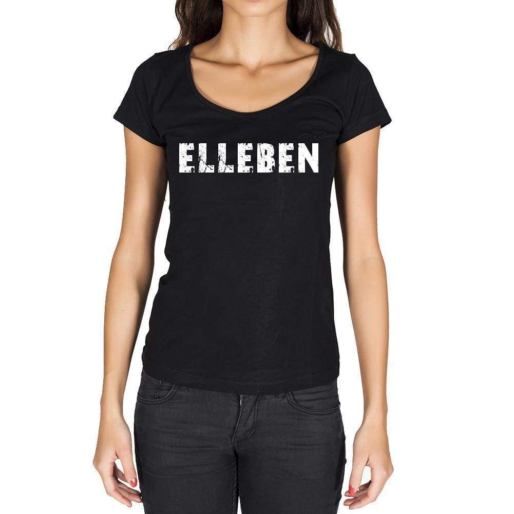 Elleben German Cities Black Womens Short Sleeve Round Neck T-Shirt 00002 - Casual