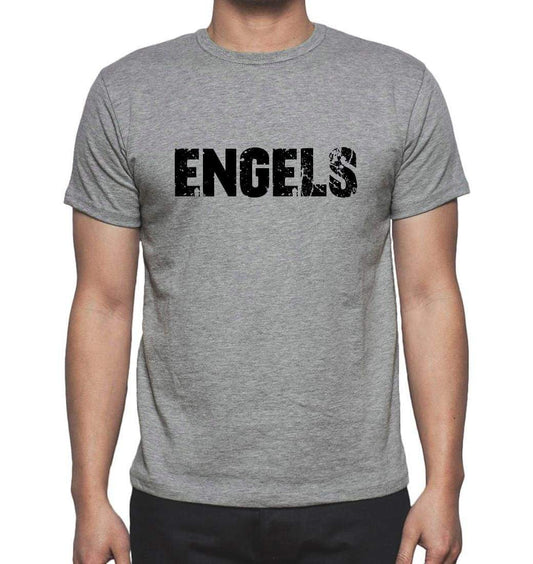 Engels Grey Mens Short Sleeve Round Neck T-Shirt 00018 - Grey / S - Casual