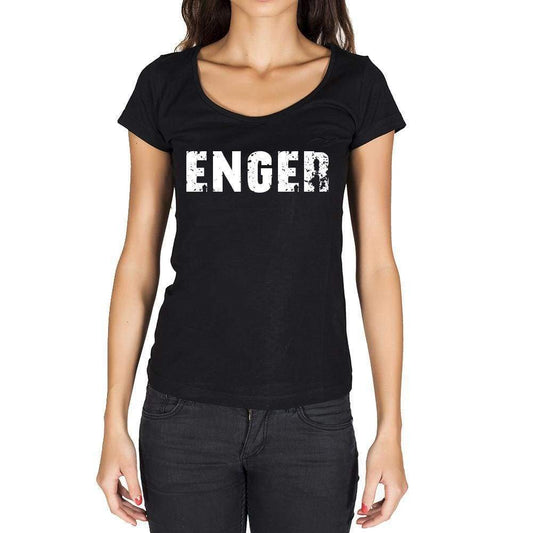 Enger German Cities Black Womens Short Sleeve Round Neck T-Shirt 00002 - Casual