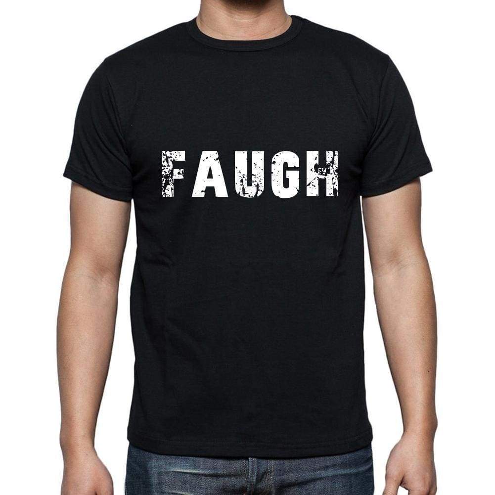 Faugh Mens Short Sleeve Round Neck T-Shirt 5 Letters Black Word 00006 - Casual
