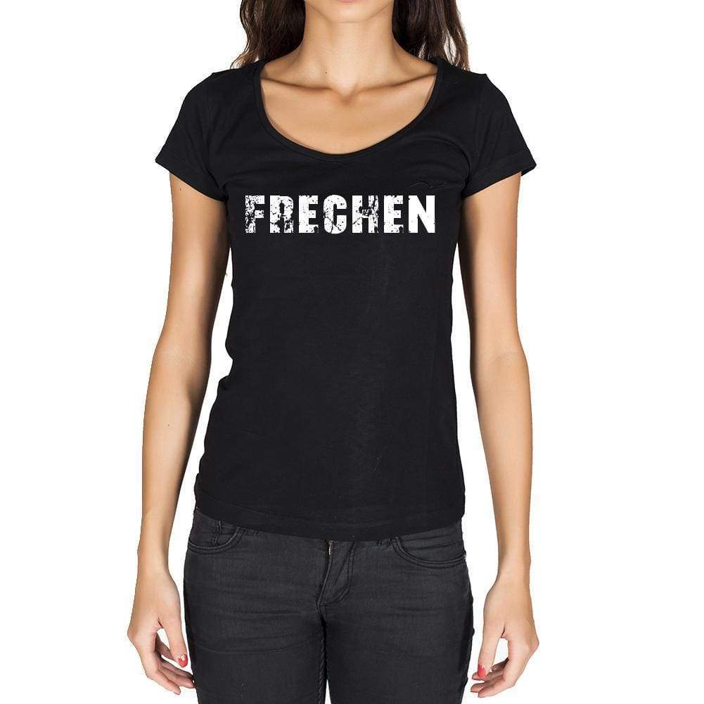 Frechen German Cities Black Womens Short Sleeve Round Neck T-Shirt 00002 - Casual