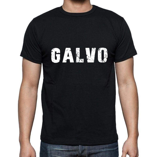 Galvo Mens Short Sleeve Round Neck T-Shirt 5 Letters Black Word 00006 - Casual