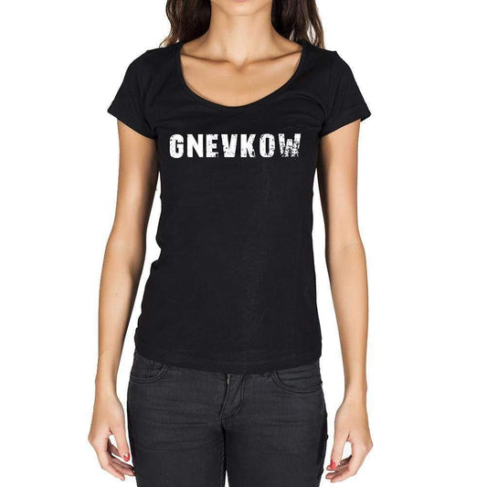 Gnevkow German Cities Black Womens Short Sleeve Round Neck T-Shirt 00002 - Casual